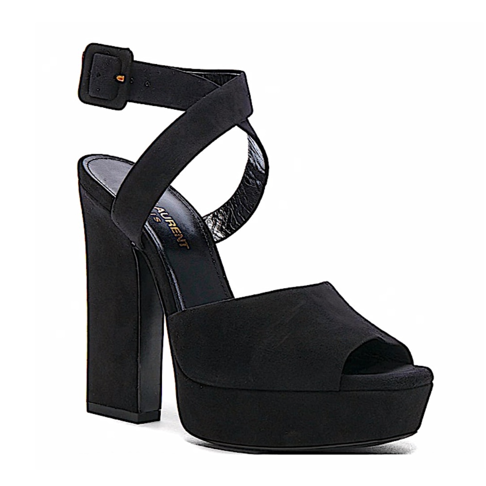 SANDALS Saint Laurent platform suede